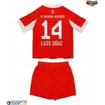 Otroški Nogometni dresi Bayern Munich Luis Diaz #14 Domači 2025-26 Kratek Rokav (+ Kratke hlače)